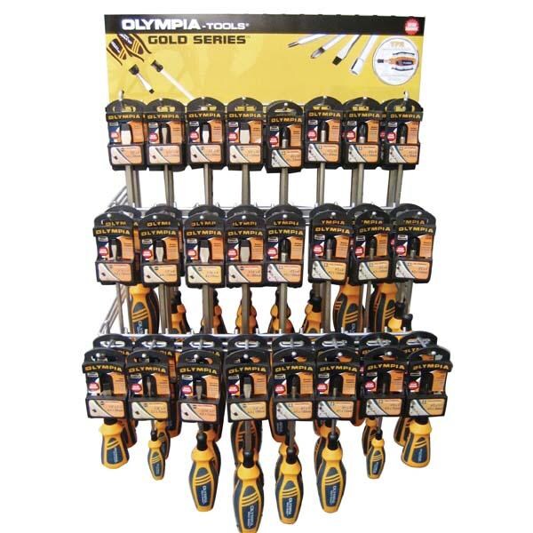 Olympia Tools 57Pc Olympia Gold Slotted & Phillips Drivers Universal Display 22-991